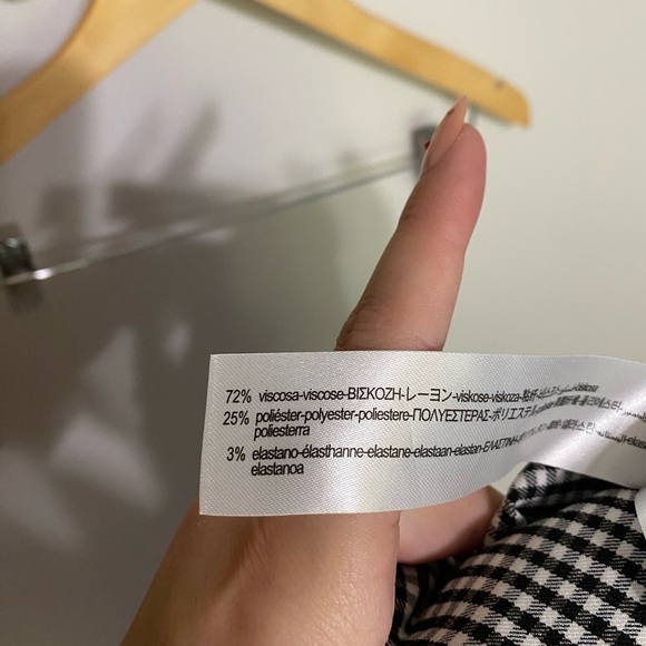 Zara Black and White Checkered Ankle Pants - Picture 6 of 6